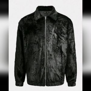 NEW! Soft fuzzy black jacket size small